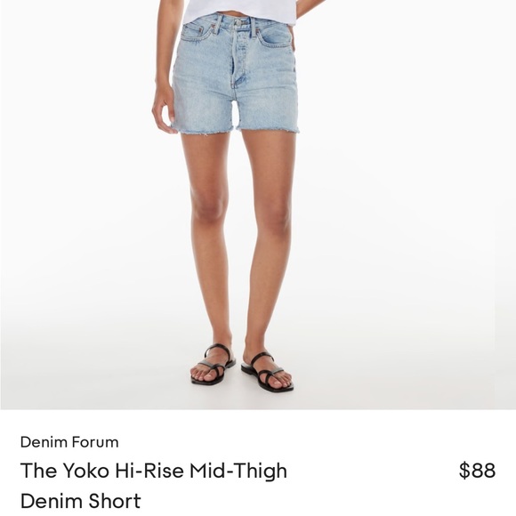 ARITZIA Yoko Hi-Rise Mid-Thigh Denim Short - Picture 1 of 4